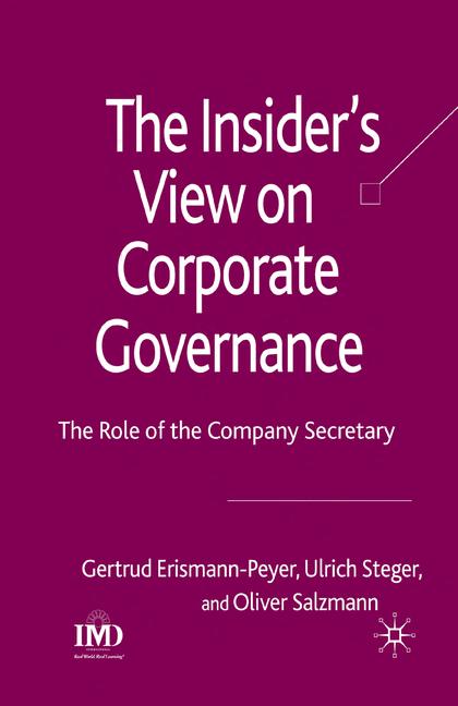 The Insider's View On Corporate Governance
