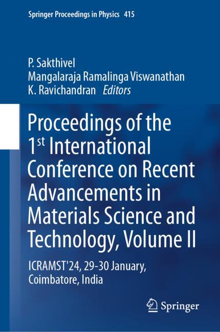 Proceedings of the 1st International Conference on Recent Advancements in Materials Science and Tech