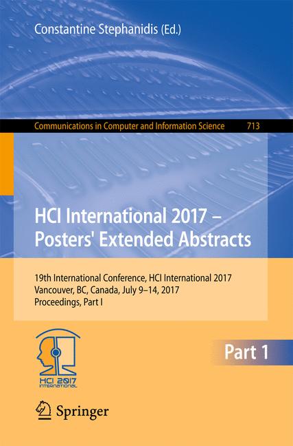 ISBN 9783319587509 product image for HCI International 2017 â Posters' Extended Abstracts | upcitemdb.com