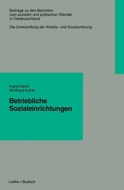 ISBN 9783322922946 product image for Betriebliche Sozialeinrichtungen | upcitemdb.com