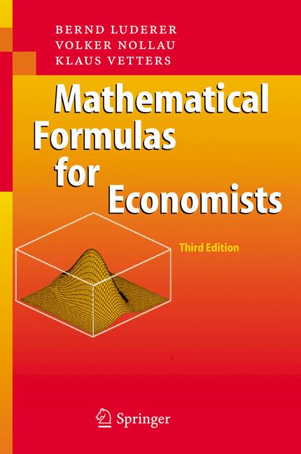 Mathematical Formulas for Economists