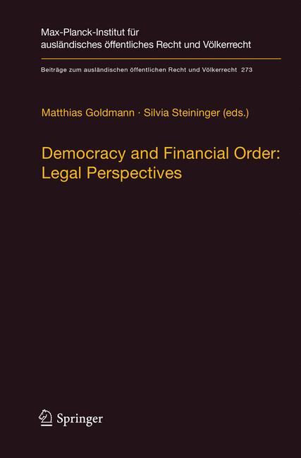 ISBN 9783662585603 product image for Democracy and Financial Order: Legal Perspectives | upcitemdb.com