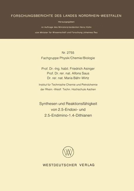 Synthesen Und ReaktionsfÃ¤Higkeit Von 2.5-Endoxi- Und 2.5-Endimino-1.4-Dithianen