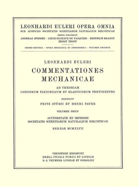 Commentationes Mechanicae. Principia Mechanica