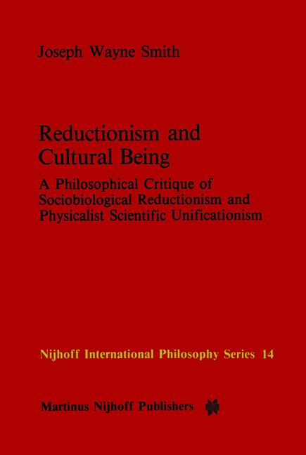 Reductionism and Cultural Being-image-978-94-009-6097-8