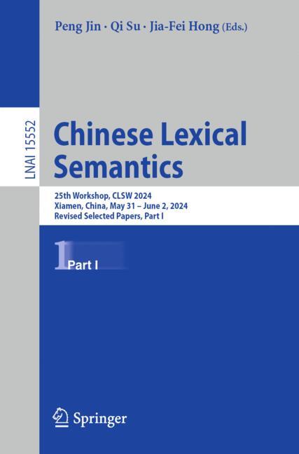 ISBN 9789819635085 product image for Chinese Lexical Semantics | upcitemdb.com