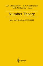 Number Theory: New York Seminar 1991-1995 David V. Chudnovsky Editor