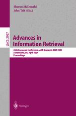 Advances in Information Retrieval - Sharon McDonald; John Tait