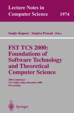 FST TCS 2000: Foundations of Software Technology and Theoretical Science - Sanjiv Kapoor; Sanjiva Prasad