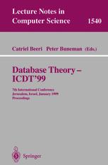 Database Theory - ICDT'99 - Catriel Beeri; Peter Buneman