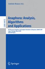 Anaphora: Analysis, Algorithms and Applications - AntÃ³nio Branco