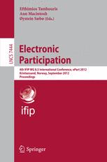 Electronic Participation - Efthimios Tambouris; Ann Macintosh; Ã?ystein SÃ¦bÃ¸