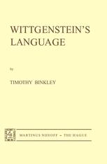 Wittgensteinâ??s Language - T. Binkley