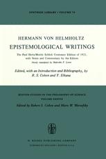 Epistemological Writings - Robert S. Cohen; H. von Helmholtz; Malcolm F. Lowe; Y. Elkana