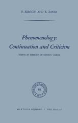 Phenomenology: Continuation and Criticism - F. Kersten; Richard M. Zaner