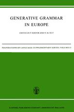 Generative Grammar in Europe - F. Kiefer; N. Ruwet