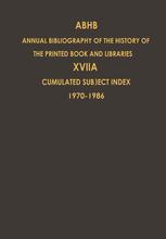 Cumulated Subject Index Volume 1 (1970) â Volume 17 (1986)