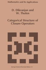 Categorical Structure of Closure Operators - D. Dikranjan; Walter Tholen